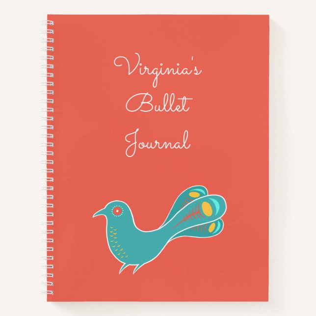 Journal de puces d'oiseaux bleus personnalisable (Devant)