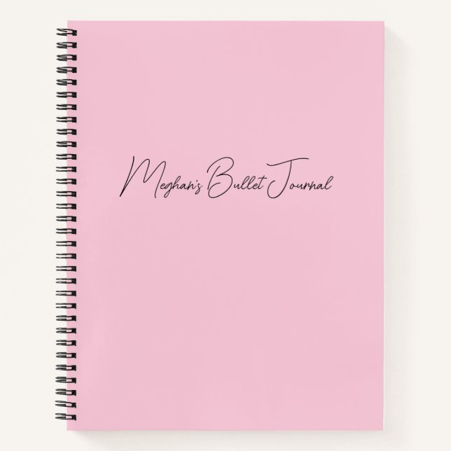 Journal de puces personnalisées Blush Pink moderne (Devant)