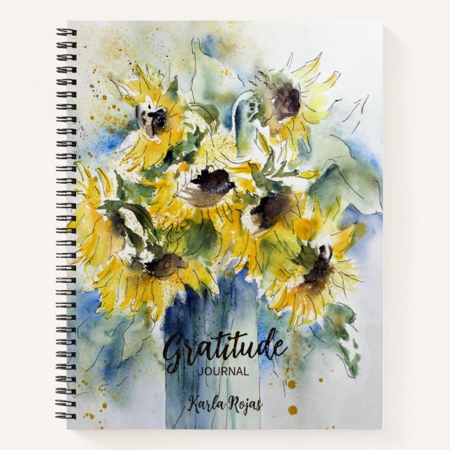 Journal de rationnement du tournesol aquarelle (Devant)