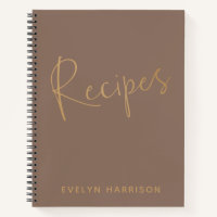 Journal de recette personnalisée dans Mocha Brown 