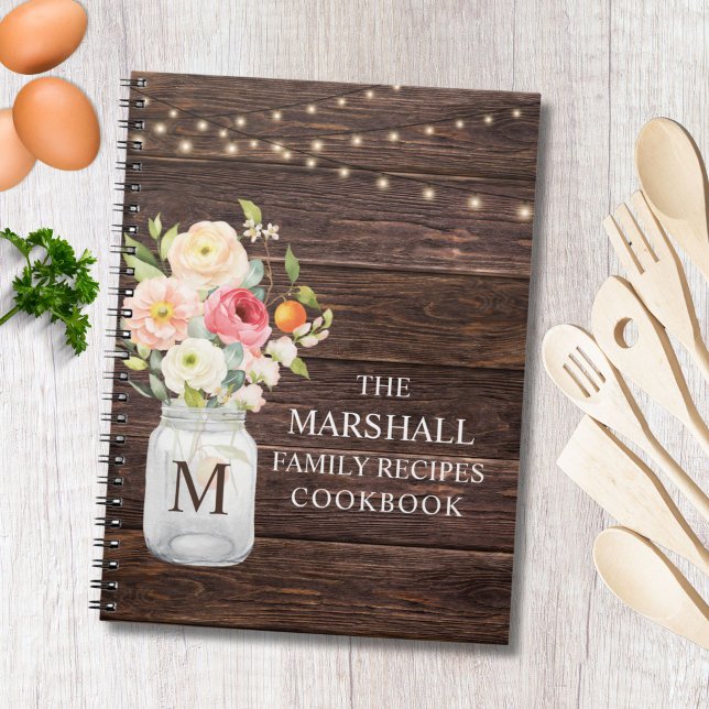 Journal de recettes de famille Monogram Floral Mas (Créateur téléchargé)