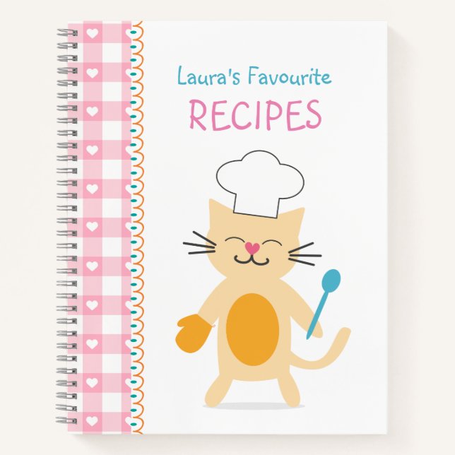 Journal de recettes pour enfants Chef de chat (Devant)