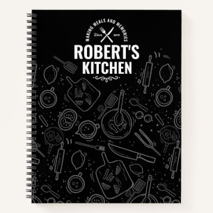 Journal de recettes sur tableau noir Nom personn