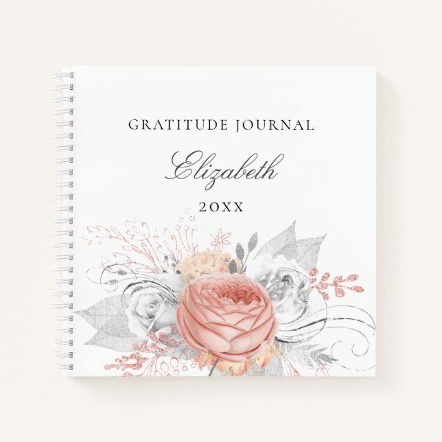 Journal de reconnaissance rose or floral argent fe (Devant)