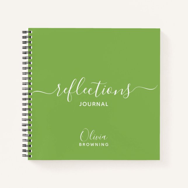 Journal de réflexions personnalisé vert botanique (Devant)