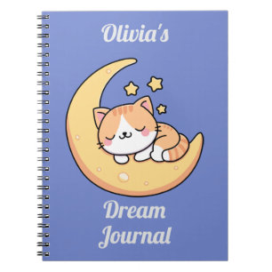 Journal de rêve de chat endormi sur une lune perso