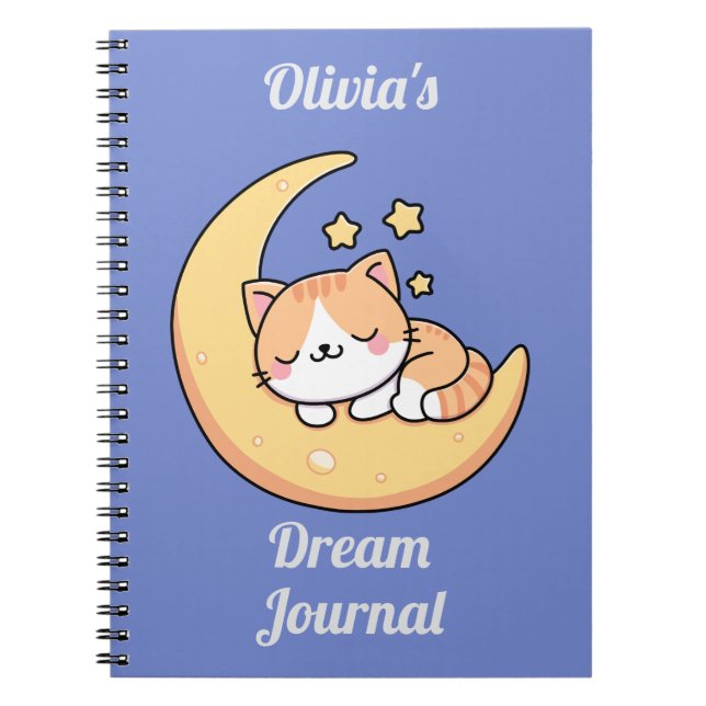 Journal de rêve de chat endormi sur une lune perso (Devant)