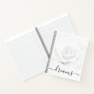 Journal de rêve de rose blanche personnalisé