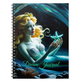 Journal de rêve de sirène avec étoile de mer dans