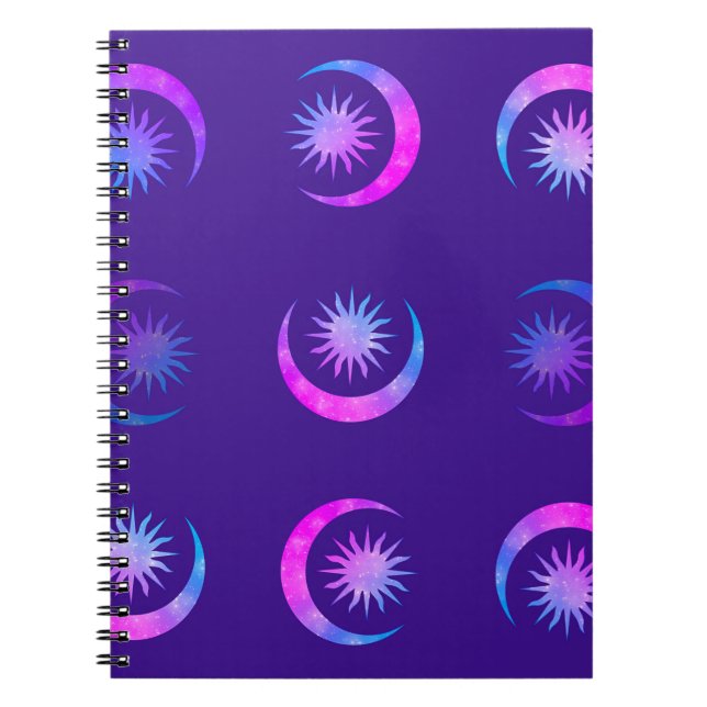 Journal de rêve Zen Lune & Soleil Violet Indigo Po (Devant)