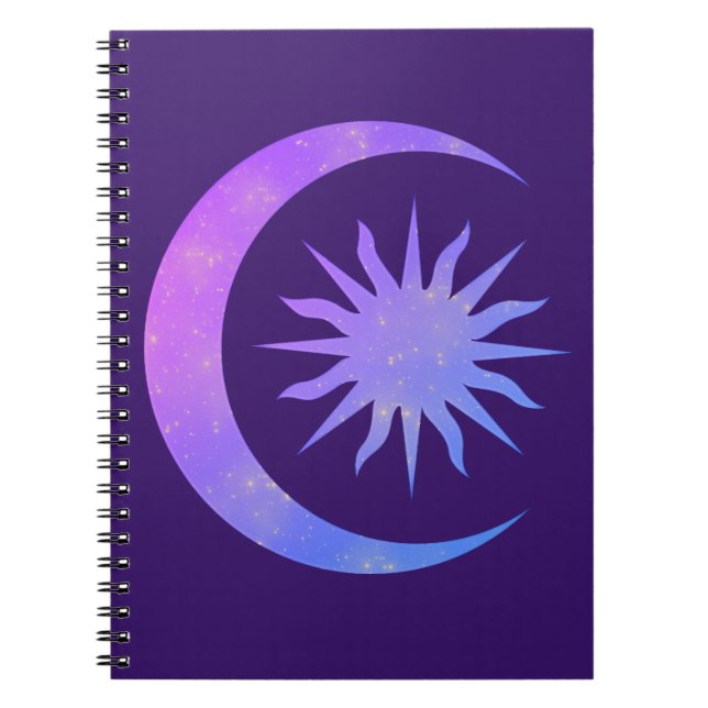 Journal de rêve Zen Lune & Soleil Violet Indigo Po (Devant)
