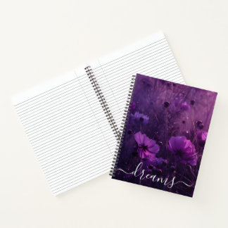 Journal de rêves Fleurs sauvages violettes mystéri