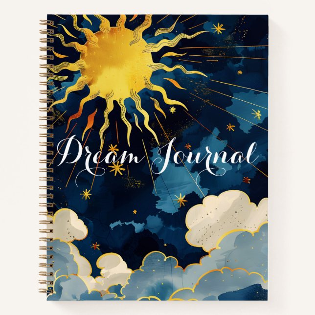 Journal de rêves Moderne Céleste Soleil Étoiles Nu (Devant)