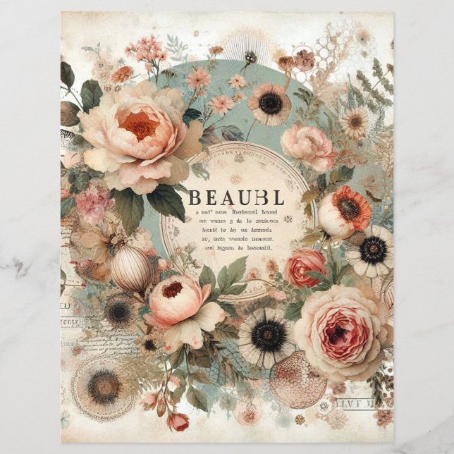 journal de scrapbooking collage shabby chic cottag (Devant)
