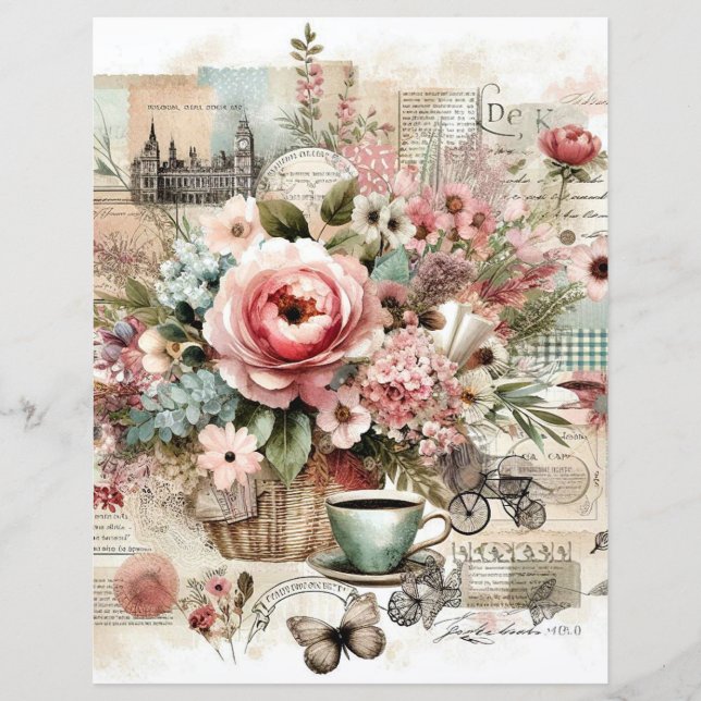 journal de scrapbooking collage shabby chic cottag (Devant)