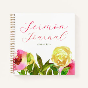 Journal de sermon floral aquarelle