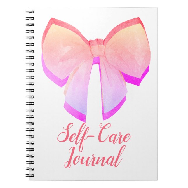 Journal de soins personnels à nœud rose joli (Devant)