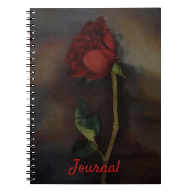 Journal de style gothique à la rose rouge foncé (Devant)