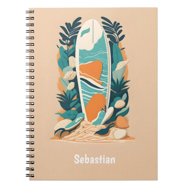 Journal de surf pour adolescents avec motif abstra (Devant)