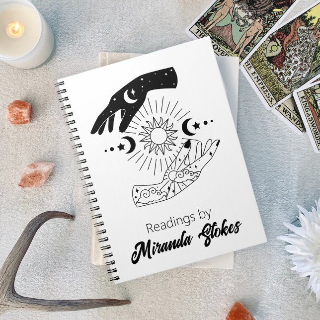 Journal de Tarot à Mains de Soleil et de Lune Tend (Celestial Trendy Sun & Moon Hands Tarot Journal)