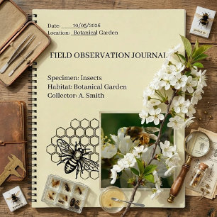 Journal de terrain vintage sur la nature et les in