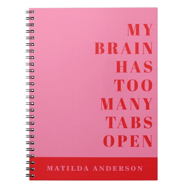 Journal de typographie rouge, rose (Devant)