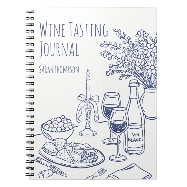 Journal de vin personnalisé amusant et mignon dess (Devant)
