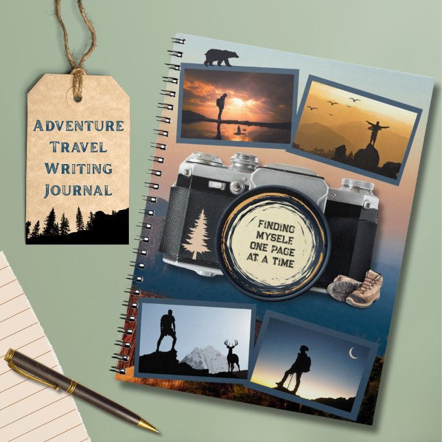 Journal de voyage d'aventure plein air Wanderlust (Outdoor Adventure Customizable Travel Writing Journal)
