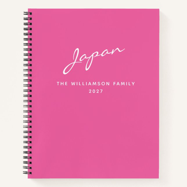 Journal de voyage personnalisé avec nom de destina (Devant)