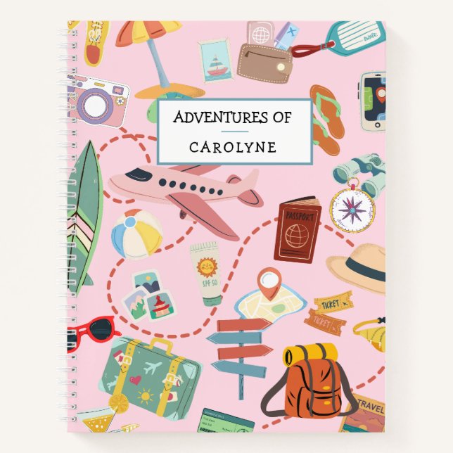 Journal de voyage personnalisé avec texte (Devant)