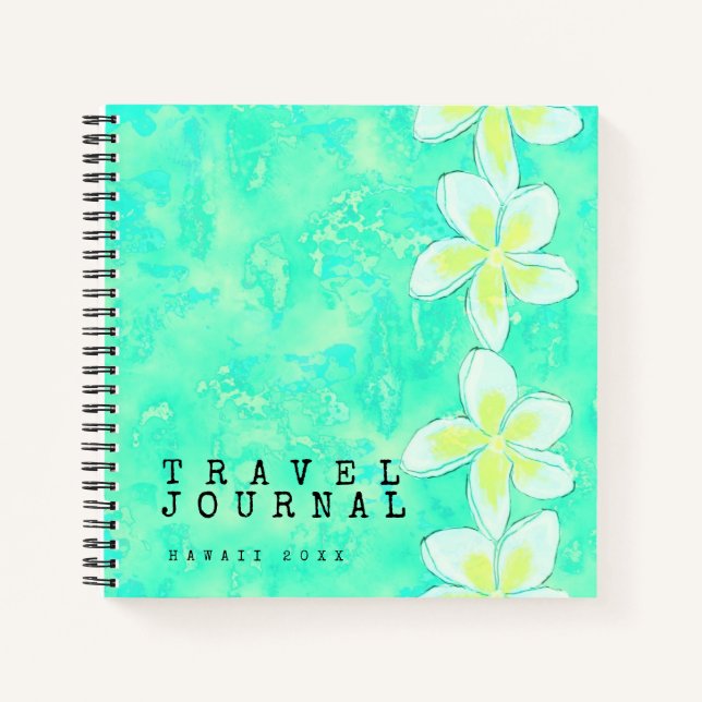 Journal de voyage personnalisé Fleurs tropicales (Devant)