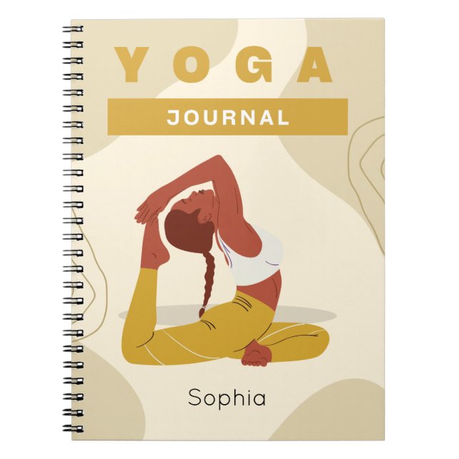 Journal de yoga moderne couleur tendance nom perso (Devant)