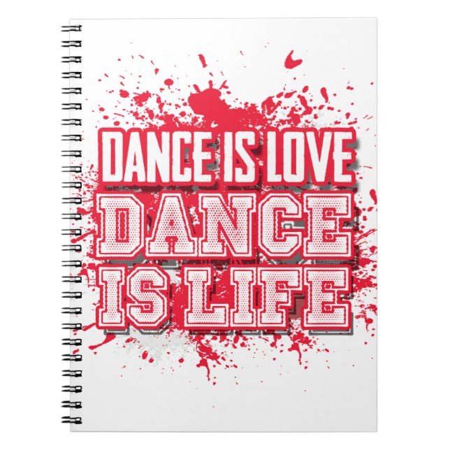 Journal d'écriture d'amour de danse en rouge (Devant)