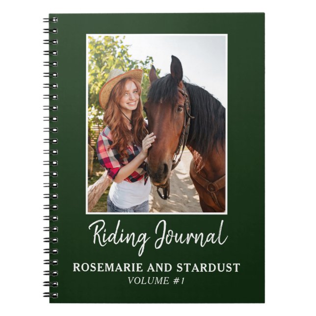 Journal d'équitation personnalisé Photo vert (Devant)
