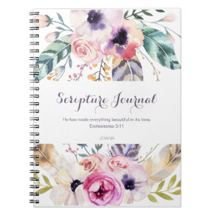 Journal des écritures personnalisées Fleurs aquare