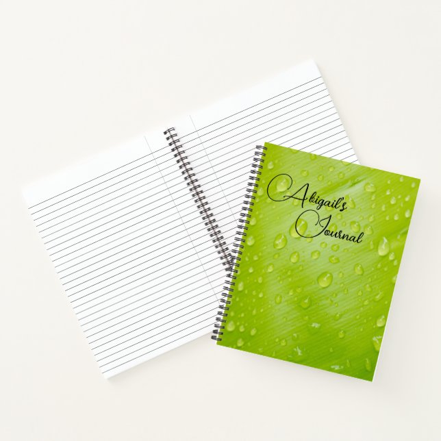 Journal des gouttes d'eau fraîches et vertes perso (Intérieur)