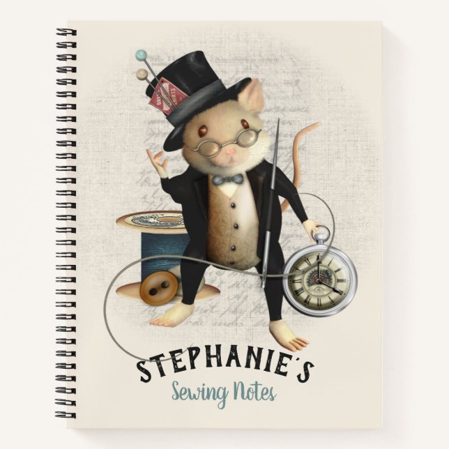 Journal des notes de couture de souris victorienne (Devant)