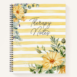 Journal des notes de thérapie Fleur sauvage jaune