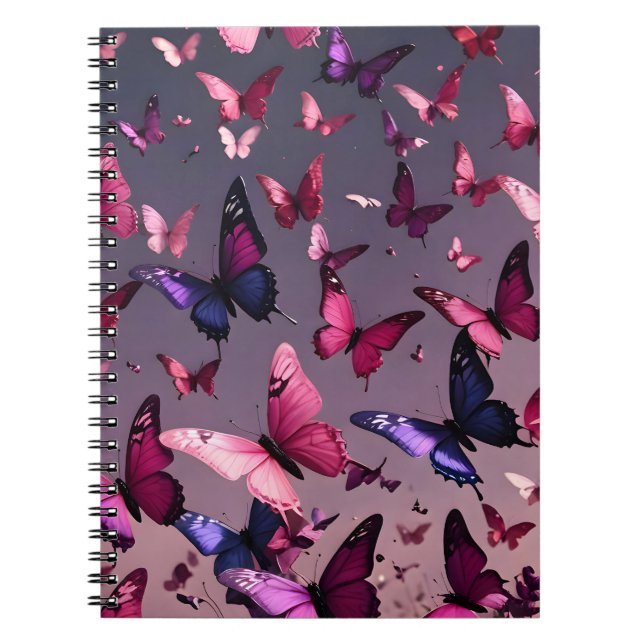 Journal des papillons rose et violet (Devant)