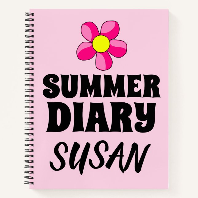JOURNAL D'ÉTÉ CARNET PERSONNALISÉ DES FILLES (Devant)
