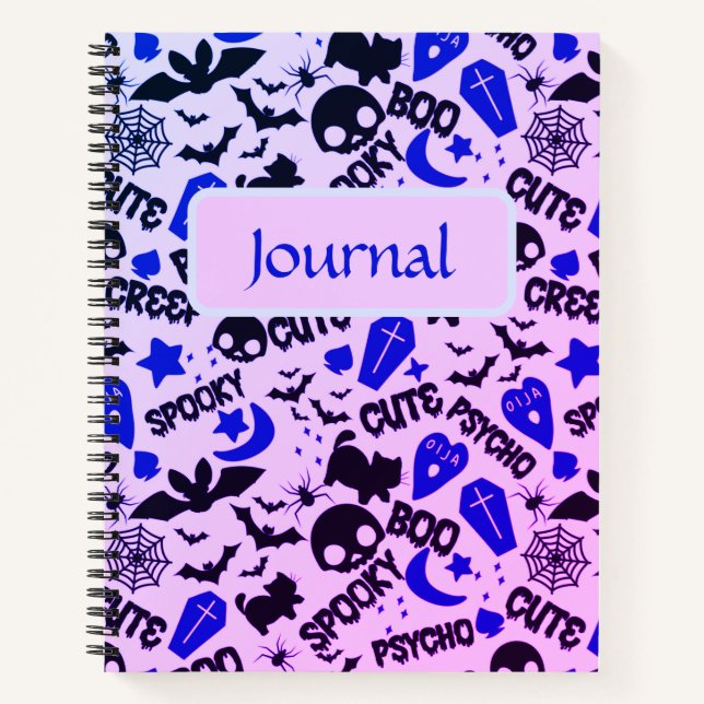 Journal d'Halloween violet, bleu et noir (Devant)