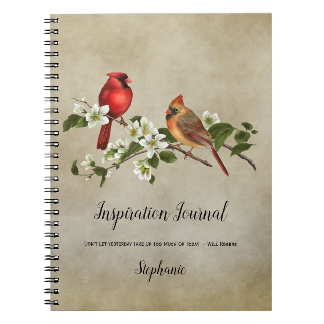Journal d'inspiration des cardinaux et des fleurs  (Devant)