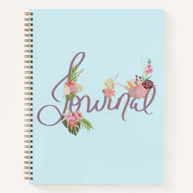 Journal d'inspiration florale avec fleurs lunaires (Devant)