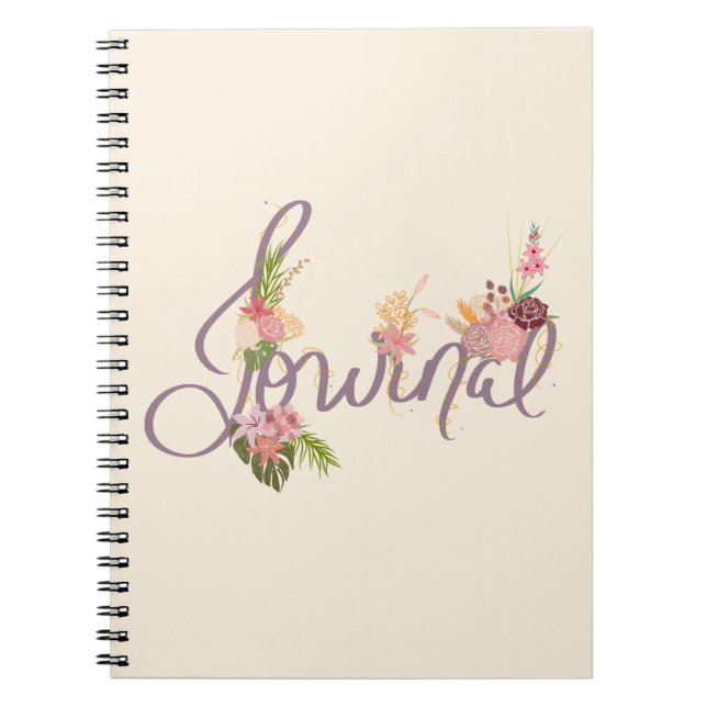 Journal d'inspiration florale avec fleurs lunaires (Devant)