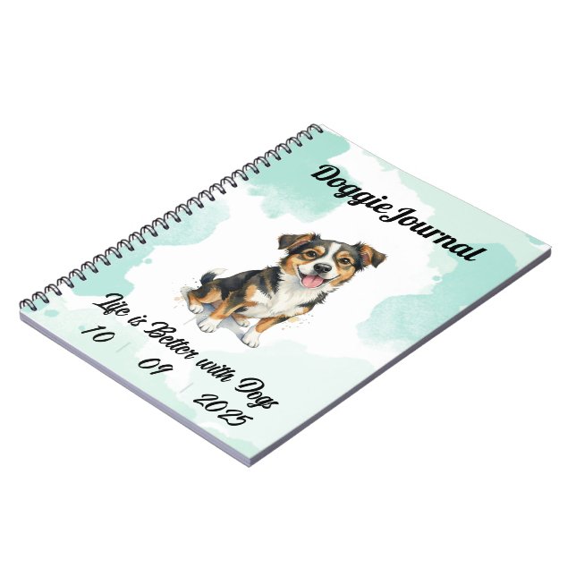 Journal Doggie personnalisé - Date personnalisée (Côté gauche)