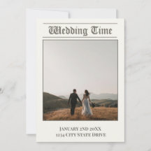 Journal du temps mariage - Carte de rappel d'invit