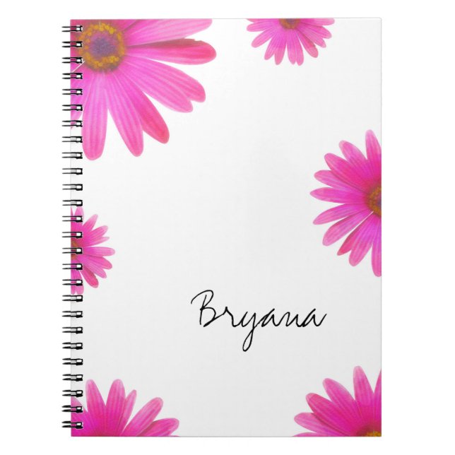 Journal Élégant et Chic à Marguerites Roses (Devant)