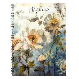 Journal éthéré floral foncé personnalisé avec refl