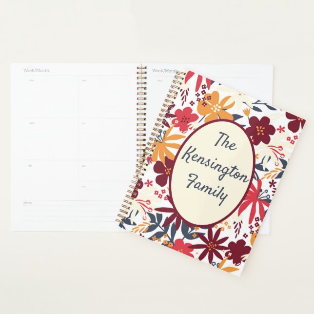 JOURNAL familial bohème personnalisé (Devant avec enveloppe)