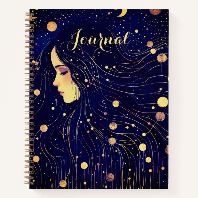 Journal Femme Céleste Déesse Lune Étoiles (Devant)